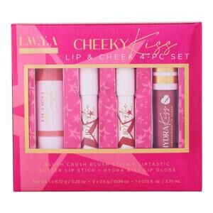 L.W.Y.A. CHEEKY KISS 4PC LIP & CHEEK GIFT SET by Kim Gravel | NEW!!!
